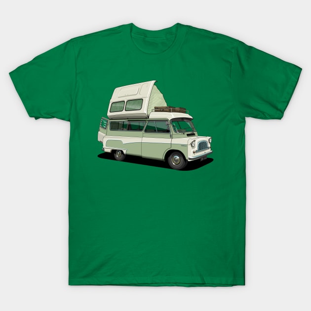Bedford Camper Van in light green T-Shirt by candcretro